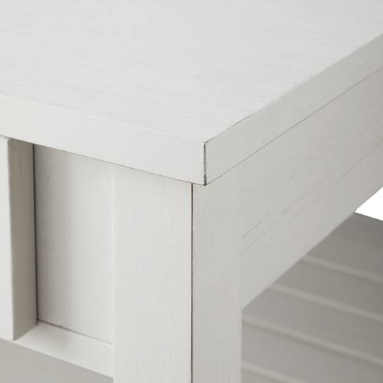 30" Brushed White Square Country Coffee Table